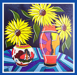 Sunflowers in Deco Vase